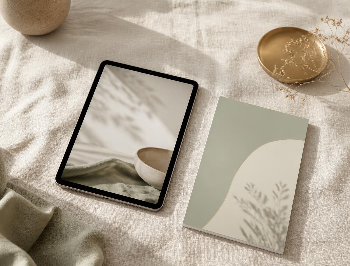 Registry checklist pages laid flat on a linen surface
